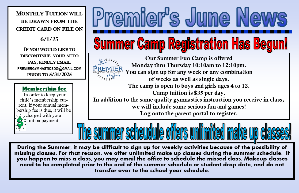 Newsletter Nov 2024 Premier West Gymnastics